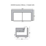 ADAMS Καναπές 2θ - Σαλονιού - Καθιστικού, Ύφασμα Κίτρινο, Μέταλλο Μαύρο 130x83x78cm - Image 6