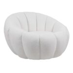 BEVERLY Πολυθρόνα - Σαλονιού - Καθιστικού, Teddy Ύφασμα Άσπρο 89x92x61cm - Image 5