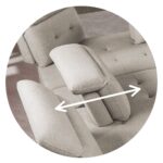 SELBY Καναπές Σαλονιού Δεξιά Γωνία, Ανακλινόμενα Κεφαλάρια, Ύφασμα Μπεζ 303x224x108cm H.88/106cm - Image 9