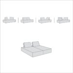 BRISTOL Καναπές Σαλονιού Καθιστικού Πολυμορφικός, Ύφασμα Ανοιχτό Γκρι 318x212x106  H.89cm - Image 10