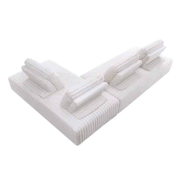 BRISTOL Καναπές Σαλονιού Καθιστικού Πολυμορφικός, Τεχνητή Γούνα Άσπρο 318x212x106  H.89cm - Image 10