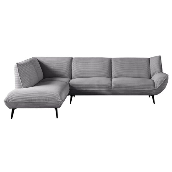 EMERALD Καναπές Σαλονιού Δεξιά Γωνία, Ύφασμα Κοτλέ Γκρι 274x203x82cm H.88cm - Image 5