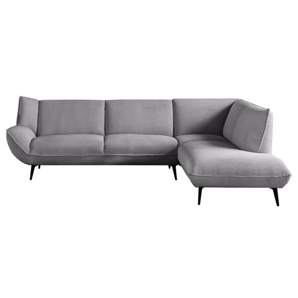 EMERALD Καναπές Σαλονιού Αριστερή Γωνία, Ύφασμα Κοτλέ Γκρι 274x203x82cm H.88cm - Image 5
