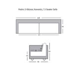 PEDRO Kαναπές Σαλονιού - Καθιστικού 2Θέσιος, Ύφασμα Γκρι 169x92x83cm - Image 6