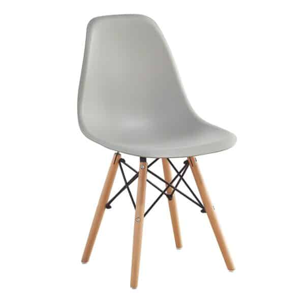 ART Wood Καρέκλα Τραπεζαρίας - Κουζίνας, Πόδια Οξιά, Κάθισμα PP Γκρι - Πλήρως K/D 46x49x82cm - Image 5