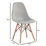 ART Wood Καρέκλα Τραπεζαρίας - Κουζίνας, Πόδια Οξιά, Κάθισμα PP Γκρι - Πλήρως K/D 46x49x82cm - Image 6