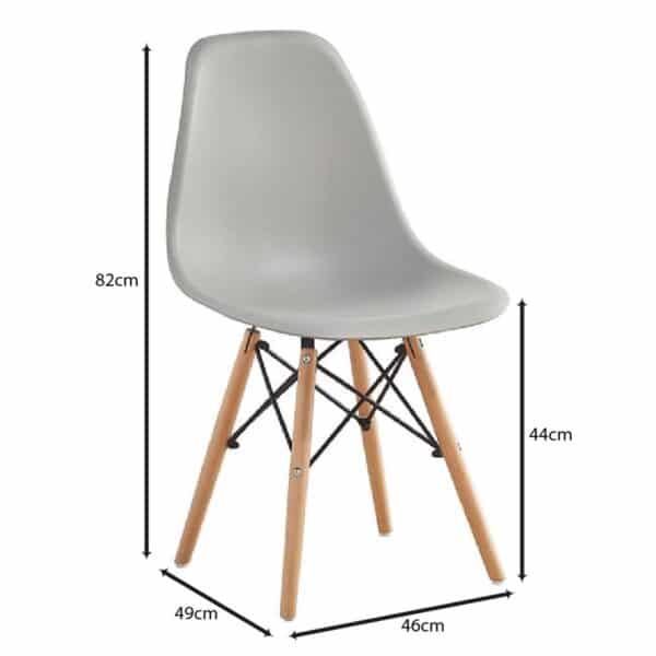 ART Wood Καρέκλα Τραπεζαρίας - Κουζίνας, Πόδια Οξιά, Κάθισμα PP Γκρι - Πλήρως K/D 46x49x82cm - Image 6