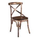 MARLIN Wood Καρέκλα Dark Oak, Μέταλλο Βαφή Black Gold 52x51x86cm - Image 5