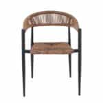 MADY Πολυθρόνα Βεράντας-Κήπου ALU Ανθρακί, Rope Wicker Φυσικό, Στοιβαζόμενη 56x59x78cm - Image 12