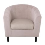 BOGA Πολυθρόνα Σαλονιού Καθιστικού, Ύφασμα Velure Μπεζ 79x70x75cm - Image 11