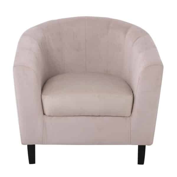 BOGA Πολυθρόνα Σαλονιού Καθιστικού, Ύφασμα Velure Μπεζ 79x70x75cm - Image 11