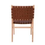 DUNE Καρέκλα Τραπεζαρίας, Ξύλο Απόχρωση Φυσικό, Κάθισμα-Πλάτη Ιμάντες Pu Καφέ 50x59x85cm - Image 12