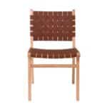 DUNE Καρέκλα Τραπεζαρίας, Ξύλο Απόχρωση Φυσικό, Κάθισμα-Πλάτη Ιμάντες Pu Καφέ 50x59x85cm - Image 13