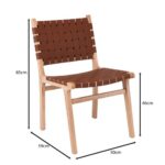 DUNE Καρέκλα Τραπεζαρίας, Ξύλο Απόχρωση Φυσικό, Κάθισμα-Πλάτη Ιμάντες Pu Καφέ 50x59x85cm - Image 16
