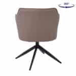 EVELYN Πολυθρόνα Περιστρεφόμενη, Μέταλλο Βαφή Μαύρο, Pu Cappuccino 64x63x80cm - Image 10