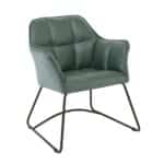 POLLY Πολυθρόνα Μέταλλο Βαφή Μαύρο, Ύφασμα Suede Olive Green 67x64x82cm - Image 8