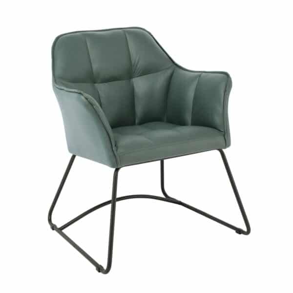 POLLY Πολυθρόνα Μέταλλο Βαφή Μαύρο, Ύφασμα Suede Olive Green 67x64x82cm - Image 8