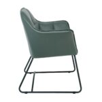 POLLY Πολυθρόνα Μέταλλο Βαφή Μαύρο, Ύφασμα Suede Olive Green 67x64x82cm - Image 9