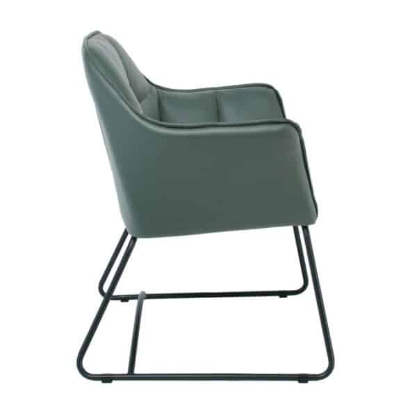 POLLY Πολυθρόνα Μέταλλο Βαφή Μαύρο, Ύφασμα Suede Olive Green 67x64x82cm - Image 9