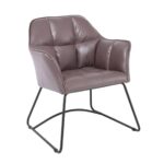 POLLY Πολυθρόνα Μέταλλο Βαφή Μαύρο, Ύφασμα Suede Cappuccino 67x64x82cm - Image 8