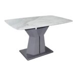 ROMAN Τραπέζι Τραπεζαρίας, Επιφάνεια Τεχνητό Μάρμαρο, Βάση Γκρι MDF 160x90x77cm - Image 4