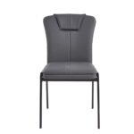 ANDRIA Καρέκλα Τραπεζαρίας- Κουζίνας, Μέταλλο Βαφή Μαύρο, Pu Ανθρακί 47x60x86cm - Image 8