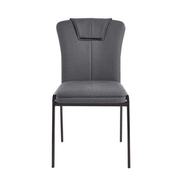 ANDRIA Καρέκλα Τραπεζαρίας- Κουζίνας, Μέταλλο Βαφή Μαύρο, Pu Ανθρακί 47x60x86cm - Image 8