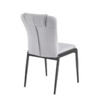 ANDRIA Καρέκλα Τραπεζαρίας- Κουζίνας, Μέταλλο Βαφή Μαύρο, Pu Ανοιχτό Γκρι 47x60x86cm - Image 9