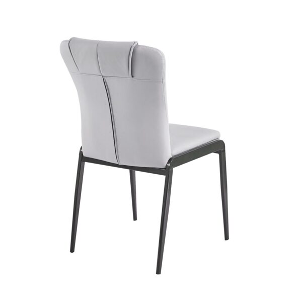 ANDRIA Καρέκλα Τραπεζαρίας- Κουζίνας, Μέταλλο Βαφή Μαύρο, Pu Ανοιχτό Γκρι 47x60x86cm - Image 9