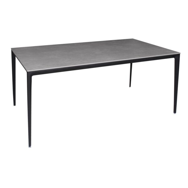 BARRET Τραπέζι Τραπεζαρίας - Κουζίνας, Alu Μαύρο, Επιφάνεια Sintered Stone Γκρι 140x80x74cm - Image 4