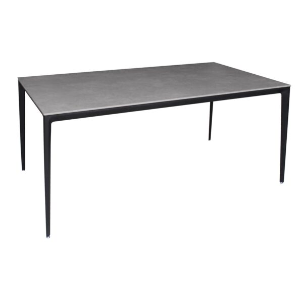 BARRET Τραπέζι Τραπεζαρίας - Κουζίνας, Alu Μαύρο, Επιφάνεια Sintered Stone Γκρι 160x90x74cm - Image 4