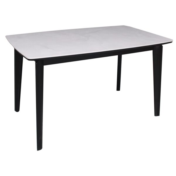 DANNY Τραπέζι Τραπεζαρίας- Κουζίνας, Ξύλο Μαύρο-Επιφάνεια Sintered Stone Άσπρο 130x80x75cm - Image 4