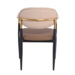 OLIVE Πολυθρόνα Μέταλλο Βαφή Μαύρο-Gold, Pu Μπεζ-Cappuccino 53x53x80cm - Image 10