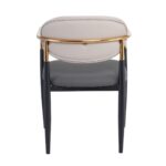 OLIVE Πολυθρόνα Μέταλλο Βαφή Μαύρο-Gold, Pu Ανοιχτό Γκρι-Σκούρο Γκρι 53x53x80cm - Image 10