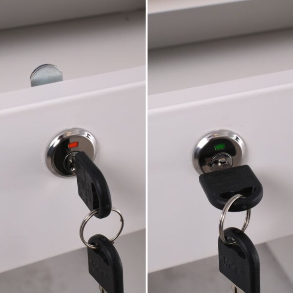 ΓΡΑΦΕΙΟ 6-Συρτάρια, Μέταλλο Βαφή Άσπρο, Επιφάνεια Απόχρωση Maple 140x60x75cm - Image 8