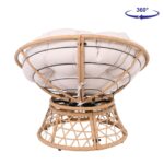 ROLLY Πολυθρόνα Κήπου-Βεράντας Περιστρεφόμενη Μεταλλική, Wicker Φυσικό, Μαξιλάρι Εκρού 90x78x80cm - Image 8