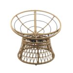 ROLLY Πολυθρόνα Κήπου-Βεράντας Περιστρεφόμενη Μεταλλική, Wicker Φυσικό, Μαξιλάρι Εκρού 90x78x80cm - Image 9