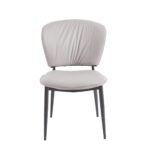 DIMA Καρέκλα Τραπεζαρίας- Κουζίνας, Μέταλλο Βαφή Μαύρο, Pu Γκρι-Μπεζ 53x70x82cm - Image 8