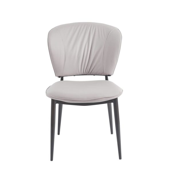 DIMA Καρέκλα Τραπεζαρίας- Κουζίνας, Μέταλλο Βαφή Μαύρο, Pu Γκρι-Μπεζ 53x70x82cm - Image 8