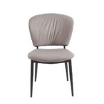 DIMA Καρέκλα Τραπεζαρίας- Κουζίνας, Μέταλλο Βαφή Μαύρο, Pu Γκρι 53x70x82cm - Image 8