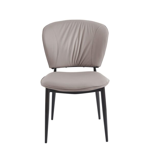 DIMA Καρέκλα Τραπεζαρίας- Κουζίνας, Μέταλλο Βαφή Μαύρο, Pu Γκρι 53x70x82cm - Image 8