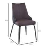 NORA Καρέκλα Τραπεζαρίας- Κουζίνας, Μέταλλο Βαφή Μαύρο, Pu Σκούρο Καφέ-Μαύρο 49x57x87cm - Image 6