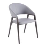 DELI Πολυθρόνα Μέταλλο Βαφή Μαύρο, Pu Γκρι 52x62x83cm - Image 7