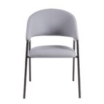 DELI Πολυθρόνα Μέταλλο Βαφή Μαύρο, Pu Γκρι 52x62x83cm - Image 9