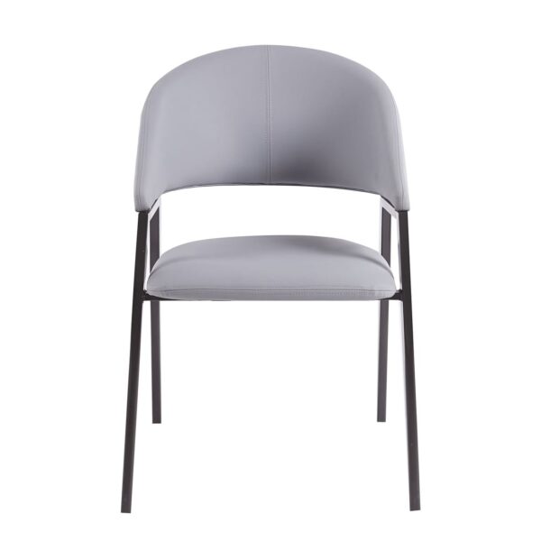 DELI Πολυθρόνα Μέταλλο Βαφή Μαύρο, Pu Γκρι 52x62x83cm - Image 9
