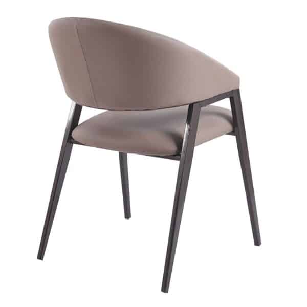 DELI Πολυθρόνα Μέταλλο Βαφή Μαύρο, Pu Cappuccino 52x62x83cm - Image 8