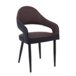 MODUS Πολυθρόνα Μέταλλο Βαφή Μαύρο, Pu Σκούρο Καφέ-Μαύρο 55x58x88cm - Image 8