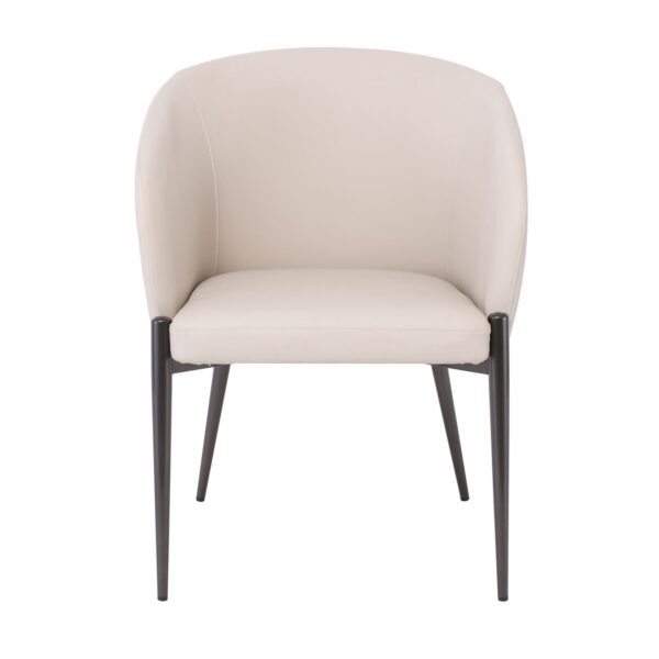LENA Πολυθρόνα Μέταλλο Βαφή Μαύρο, Pu Μπεζ 60x60x80cm - Image 12