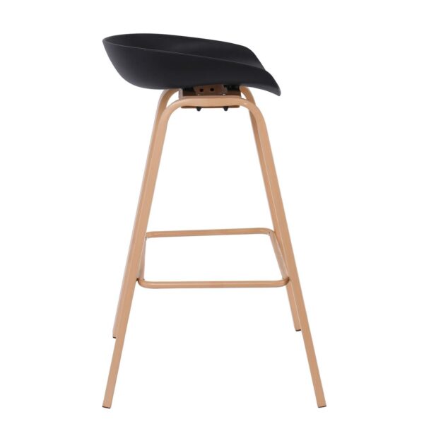 PENT Σκαμπό Bar, Μέταλλο Βαφή Φυσικό, PP Μαύρο 49x52x72/84cm - Image 9