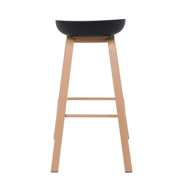 PENT Σκαμπό Bar, Μέταλλο Βαφή Φυσικό, PP Μαύρο 49x52x72/84cm - Image 10